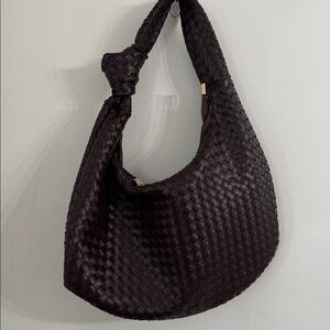 Melie Bianco BROWN Brigette Faux leather woven bag